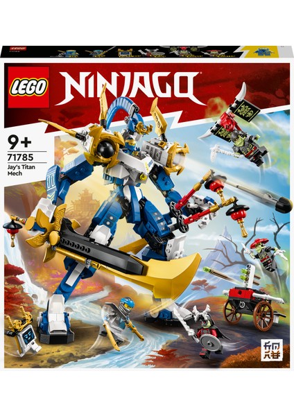 NINJAGO® Jay’in Titan Robotu 71785 - 9 Yaş ve Üzeri Çocuklar için Oyuncak Savaş Robotu ve Ninja Minifigürleri İçeren Oyuncak Yapım Seti (794 Parça)