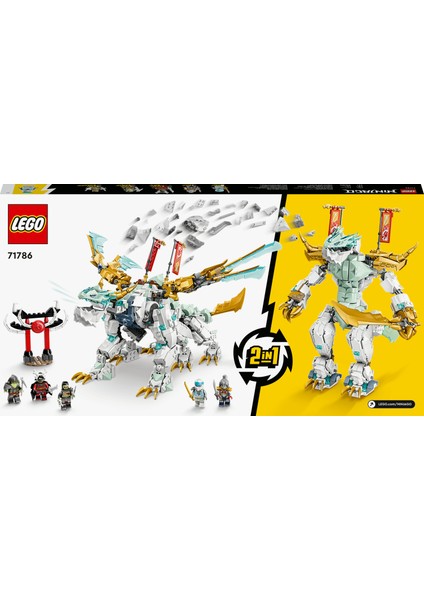 LEGO® NINJAGO® Zane'in Buz Ejderhası Yaratığı 71786 - 10 Yaş ve Üzeri Çocuklar için Ejderha Figürü İçeren Yaratıcı Oyuncak Yapım Seti (973 Parça)