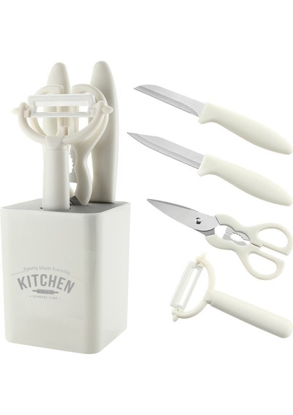 Kavun Planlama Tamamlayıcı Gıda Kesme Meyve Bıçağı Depolama Koltuğu 5 Parça Mutfak Alet Seti