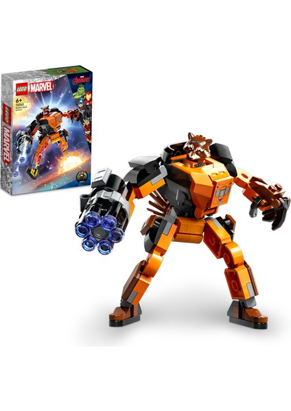 LEGO® Marvel Rocket Robot Zırhı 76243 - 6 Yaş ve Üzeri Çocuklar Için Marvel Studios Galaksinin Koruyucuları Oyuncak Yapım Seti (98 Parça)