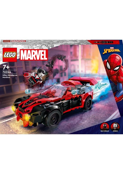 Marvel Miles Morales Morbius’a Karşı 76244 - 7 Yaş ve Üzeri için Minifigür ve Araba İçeren Örümcek Adamlı Oyuncak Yapım Seti (220 Parça)