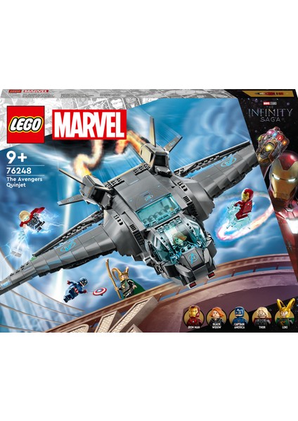 Marvel Avengers Quinjeti 76248 - 9 Yaş ve Üzeri Çocuklar Için Avengers Uçağı ve Minifigürler Içeren Yaratıcı Oyuncak Yapım Seti (795 Parça)