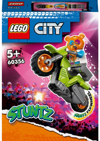 ® City Ayı Gösteri Motosikleti 60356 - 5 Yaş ve Üzeri Çocuklar Için Gerçek Gösteriler Yapabilen Sürücü Minifigürü Içeren Yaratıcı Oyuncak Yapım Seti (10 Parça)