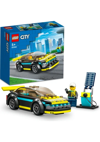 LEGO® City Elektrikli Spor Araba 60383 - 5 Yaş ve Üzeri Çocuklar Için Oyuncak Şarj Istasyonu ve Sürücü Minifigürü Içeren Oyuncak Yapım Seti (95 Parça)