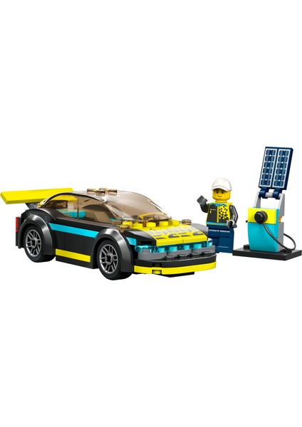 City Elektrikli Spor Araba 60383 - 5 Yaş ve Üzeri Çocuklar Için Oyuncak Şarj Istasyonu ve Sürücü Minifigürü Içeren Oyuncak Yapım Seti (95 Parça)