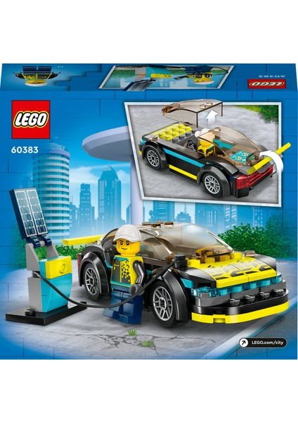 City Elektrikli Spor Araba 60383 - 5 Yaş ve Üzeri Çocuklar Için Oyuncak Şarj Istasyonu ve Sürücü Minifigürü Içeren Oyuncak Yapım Seti (95 Parça)