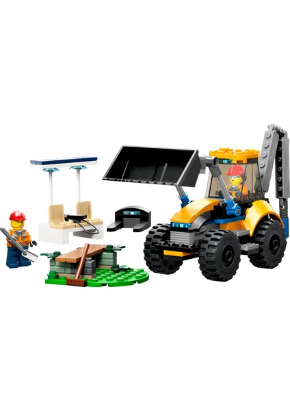 City İnşaat Kazıcısı 60385 5 Yaş ve Üzeri Çocuklar için 2 Minifigürlü Kişiselleştirilebilir İnşaat Araçlı Oyuncak Yapım Seti (148 Parça)