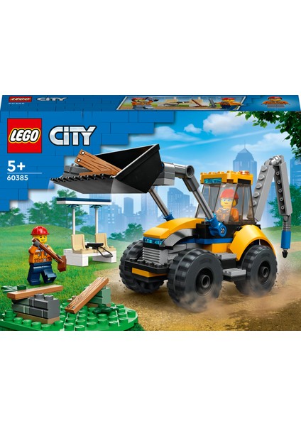 City İnşaat Kazıcısı 60385 5 Yaş ve Üzeri Çocuklar için 2 Minifigürlü Kişiselleştirilebilir İnşaat Araçlı Oyuncak Yapım Seti (148 Parça)