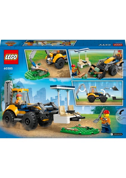 City İnşaat Kazıcısı 60385 5 Yaş ve Üzeri Çocuklar için 2 Minifigürlü Kişiselleştirilebilir İnşaat Araçlı Oyuncak Yapım Seti (148 Parça)