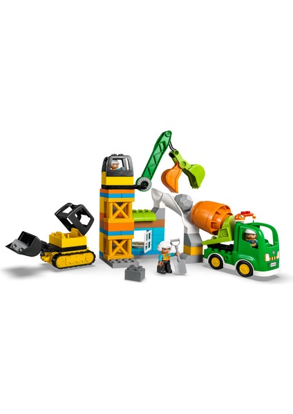 ® DUPLO® Kasabası İnşaat Sahası 10990 - 2 Yaş ve Üzeri için Eğitici Oyuncak Yapım Seti (61 Parça)