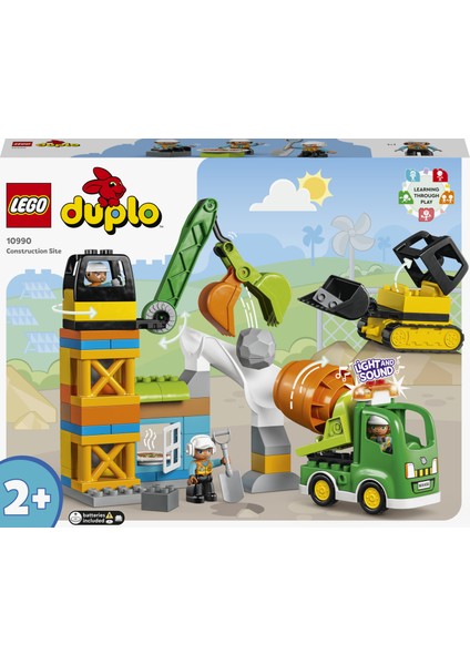® DUPLO® Kasabası İnşaat Sahası 10990 - 2 Yaş ve Üzeri için Eğitici Oyuncak Yapım Seti (61 Parça)