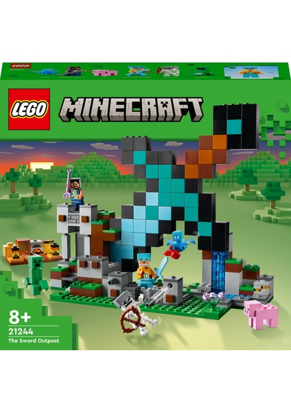 ® Minecraft Kılıç Üssü 21244 - 8 Yaş ve Üzeri Çocuklar Için Iskelet, Creeper ve Daha Fazlasını Içeren Oyuncak Yapım Seti (427 Parça)