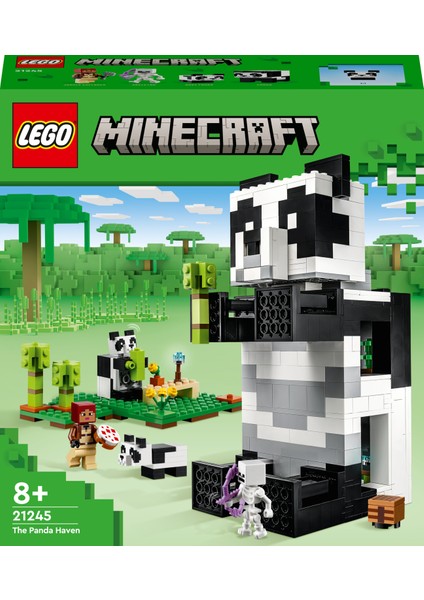 ® Minecraft Panda Barınağı 21245 - 8 Yaş ve Üzeri Çocuklar Için Panda Gibi Görünen ve Hareket Eden Oyuncak Yapım Seti (553 Parça) modelleri
