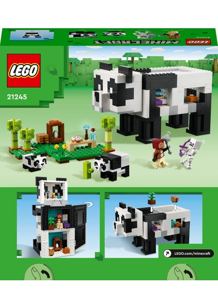 ® Minecraft Panda Barınağı 21245 - 8 Yaş ve Üzeri Çocuklar Için Panda Gibi Görünen ve Hareket Eden Oyuncak Yapım Seti (553 Parça) fırsatları