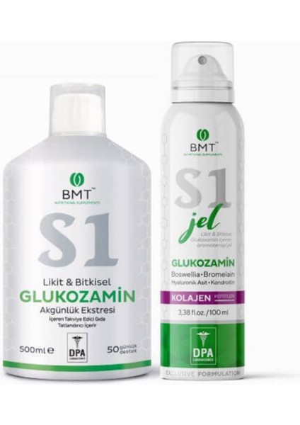 S1 Likit Glukozamin 500 Ml & S1 Masaj Jeli 100 Ml - 2'Li Set