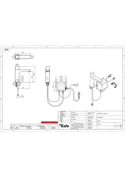 Sempre Mono Fotoselli Lavabo Bataryası (Elektrikli-Pilli) 410200502961