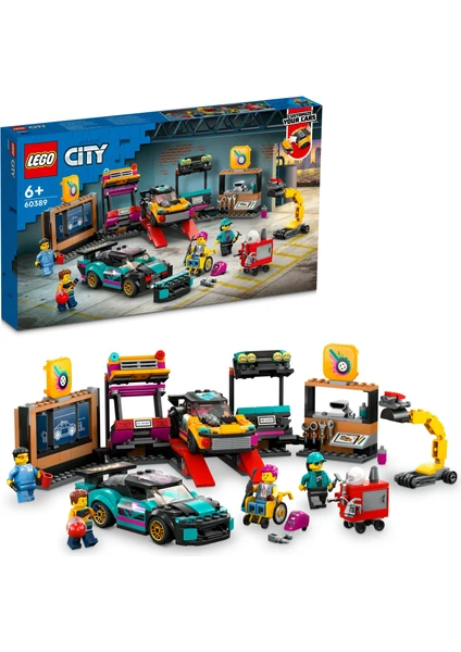 LEGO® City Araç Modifiye Atölyesi 60389 - 6 Yaş ve Üzeri Çocuklar Için 2 Kişiselleştirilebilir Araba Içeren Oyuncak Yapım Seti (507 Parça)