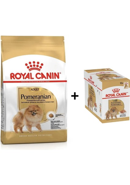 Pomeranian Yetişkin Köpek Maması 1,5 kg + 12 Adet Yaş Mama