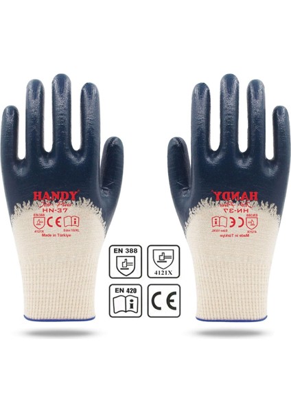 Handy Hn-37 Nitril Kaplama Sanayi Usta Eldiveni Koruyucu Eldiven