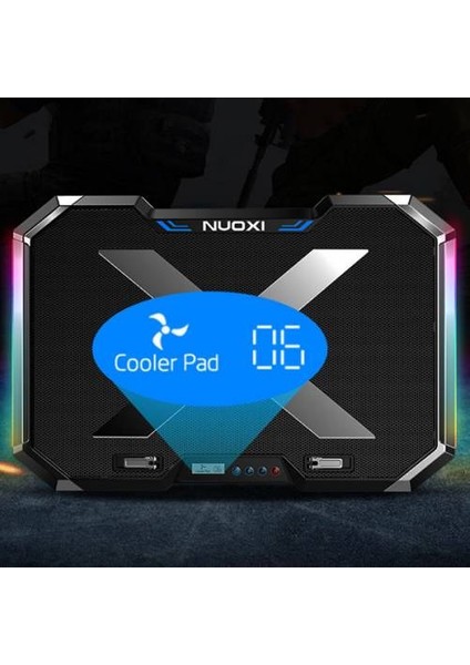 Polham Yükseklik Ayarlı Fanlı Notebook Soğutucu, Rgb LED Işıklı Laptop Soğutucu, 6 Adet Fanlı