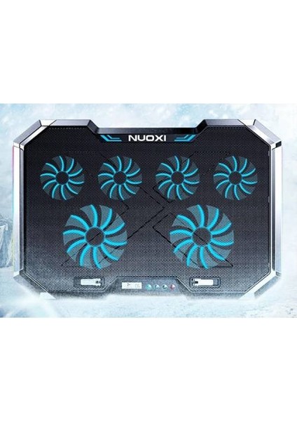 Polham Yükseklik Ayarlı Fanlı Notebook Soğutucu, Rgb LED Işıklı Laptop Soğutucu, 6 Adet Fanlı