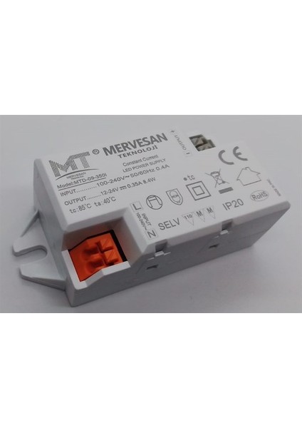 MTD-09-350I 9-24VDC 350 Ma IP30 LED Sürücü