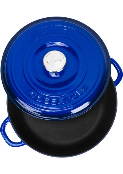 Döküm Çok Amaçlı Yayvan Tencere New Heritage Serisi ÇAP(Ø)28CM. - Mavi modelleri