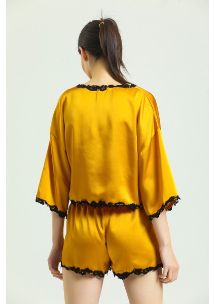 Dantel V Yaka Pijama Takım fırsatları