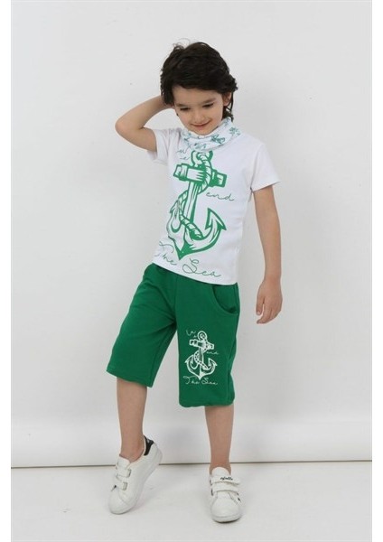 Çapa Desen Şortlu Takım
