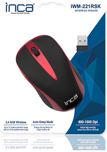 IWM-221RSK Track Red Sensör Kırmızı Kablosuz Nano Alıcılı Mouse