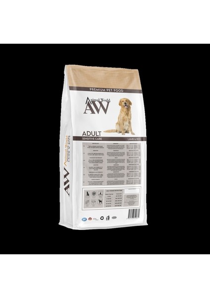 Animal World Adult Kuzu Eli Pirinçli Yetişkin Köpek Maması 15 kg