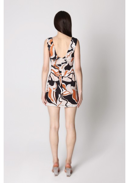 Kadın Kolsuz Desenli Mini Elbise fırsatları