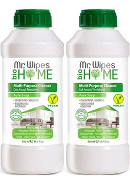Konsantre Çok Amaçlı Temizleyici Pure SOAP-500 ml 2'lü Set