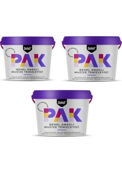 3*500 gr Pak Mucize Temizleyicisi Genel Amaçlı ( Kutulu)