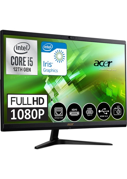 Aspire C24-1700 Intel Core I5 1235U 16GB 1tb SSD Windows 11 Pro 23.8" Fhd All In One Bilgisayar DQBJWEMWP009