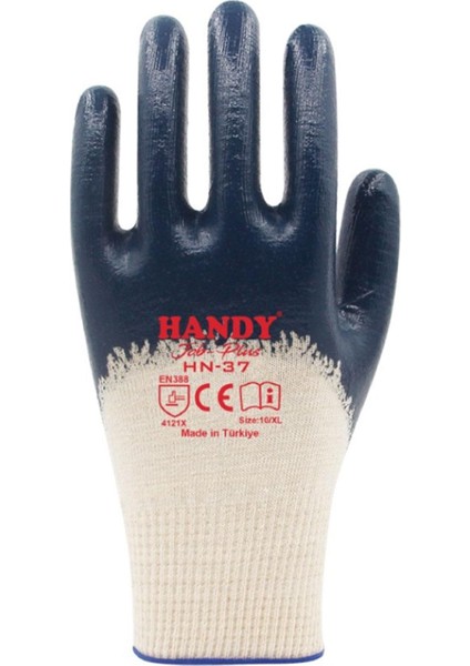 Handy Hn-37 Nitril Kaplama Usta Eldiveni Koruyucu Eldiven 6 Çift