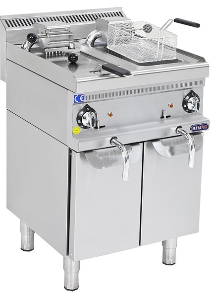 - Elektrikli Fritöz, 8+8 Lt, Endüstriyel Elektrikli Fritöz, Dolaplı