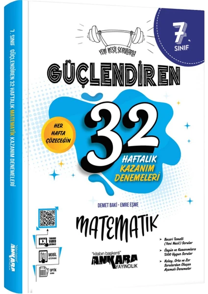 Ankara Yayıncılık 7.Sınıf  Güçlendiren 32 Haftalık Matematik Kaza