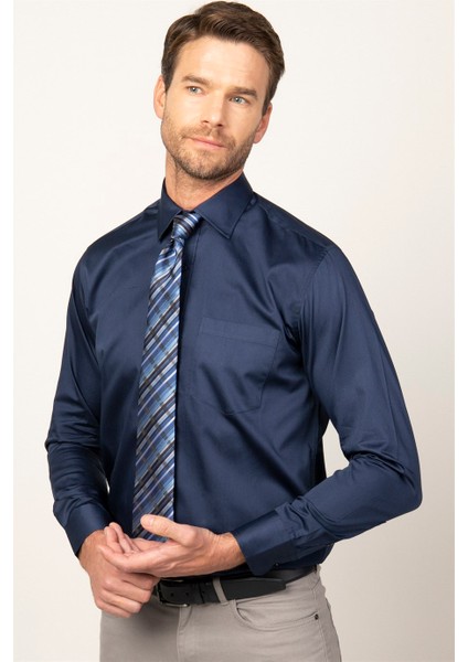 Klasik Fit Rahat Kesim Düz Erkek Gömlek fiyatları