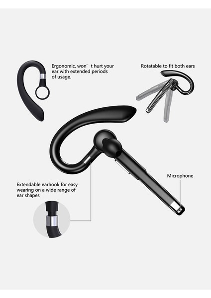 YYK-520 Kulaktan Askılı Bluetooth Iş Kablosuz Kulaklık (Yurt Dışından)