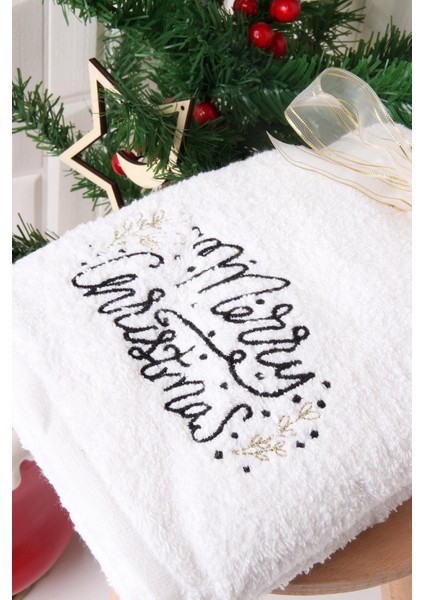 %100 Pamuk 2'li Merry Christmas Nakışlı Yılbaşı 50X70 Happy New Year El/yüz Havlusu Yeni Yıl fiyatları
