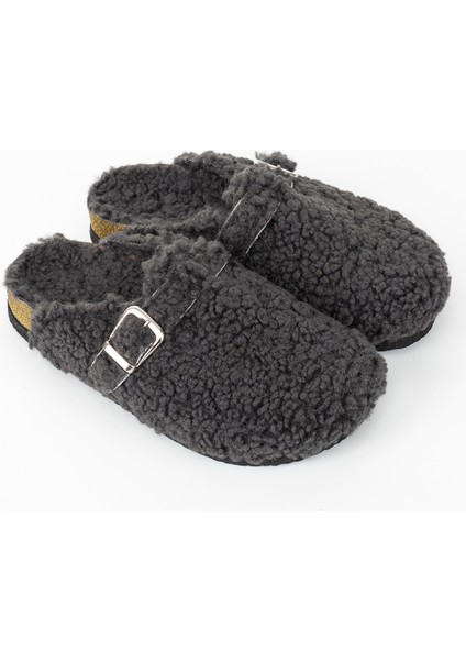 Gri Teddy Mantar Terlik