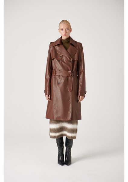 Polly Deri Trenckot Son Analin Jumbo modelleri