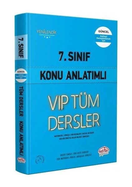 Editör Yayınları 7. Sınıf Vıp Tüm Dersler Konu Anlatımlı - Mavi Kitap