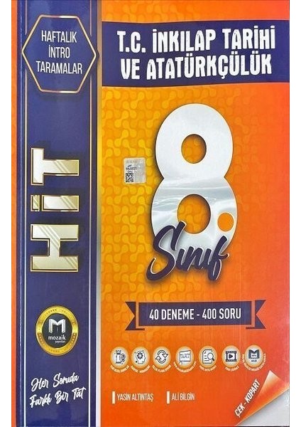 8. Sınıf T.c Inkılap Tarihi ve Atatürkçülük Intro Hit Deneme 40LI