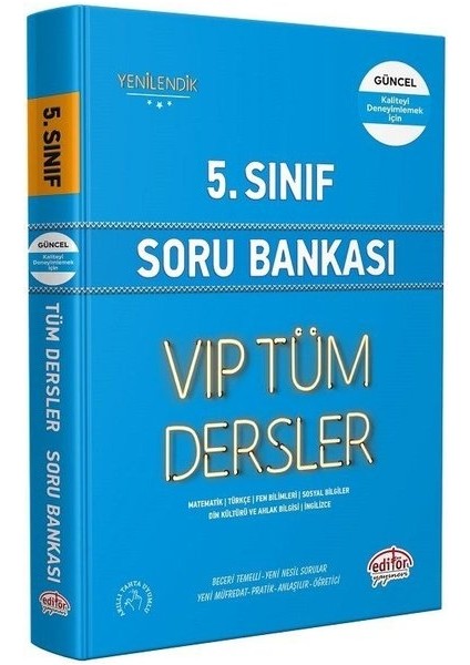 Editör Yayınları 5. Sınıf Vıp Tüm Dersler Soru Bankası - Mavi Kitap