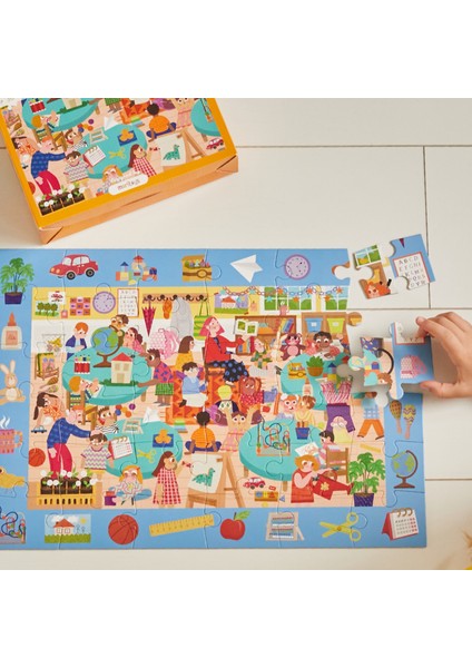 Look & Find Puzzle: Kindergarten - 36 Parçalı Yapboz ve Gözlem Oyunu