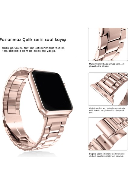 Kip GSM Apple Watch Ultra/Ultra 2 Kordon 49MM 44MM 45MM 42MM 41MM 40MM 38MM Metal Klasik Kordon Apple Watch Serisi 9 8 7 6 5 4 3 2 1 Se Titanyum Ayarlama Aparatlı Paslanmaz Kordon