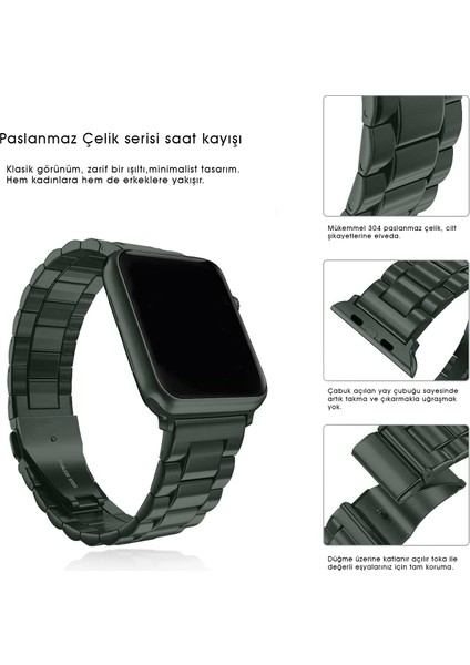 Kip GSM Apple Watch Uyumlu Kordon 38MM 40MM 41MM 42MM 44MM 45MM 49MM 1/2/3/4/5/6/se/7/8/ultra Metal Kordon Ayarlama Aparatlı