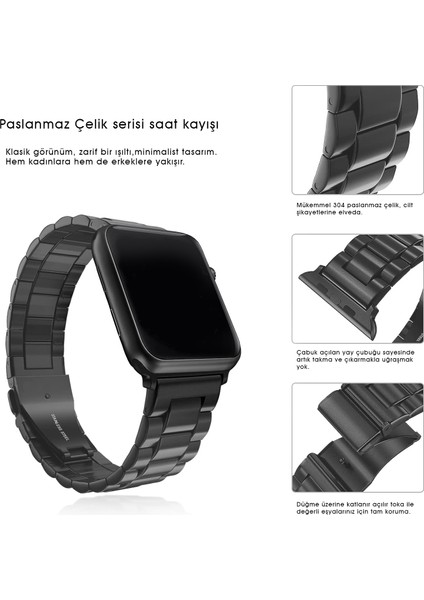 Kip GSM Apple Watch Ultra/Ultra 2 Kordon 49MM 44MM 45MM 42MM 41MM 40MM 38MM Metal Klasik Kordon Apple Watch Serisi 9 8 7 6 5 4 3 2 1 Se Titanyum Ayarlama Aparatlı Paslanmaz Kordon